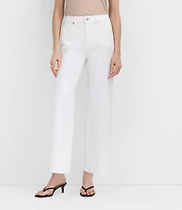 Rivete Curvy High Rise Wide Leg Crop Jeans White