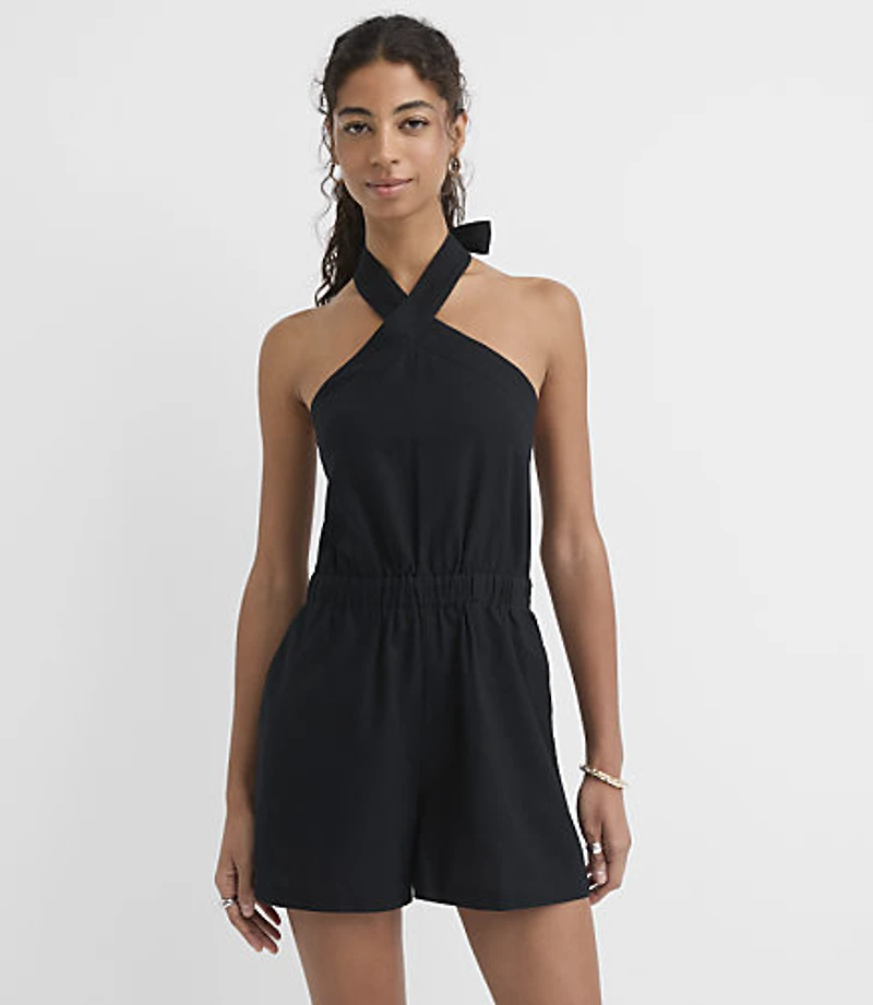 Linen Cotton Halter Romper