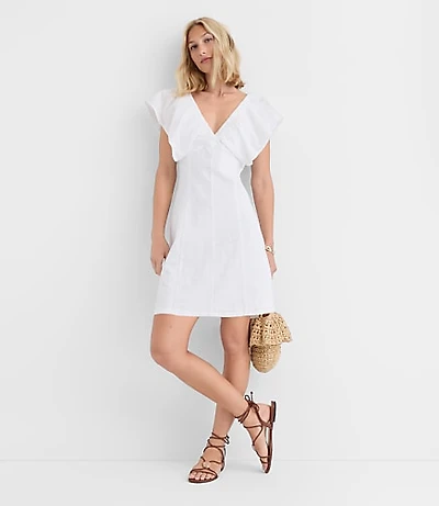 Petite Paisley Embroidered Double V Mini Dress