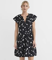 Floral Flutter Tiered Mini Dress