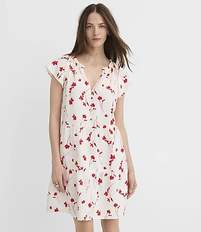 Floral Flutter Tiered Mini Dress
