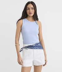Twist Shoulder Perfect Ribbed Tank Top
