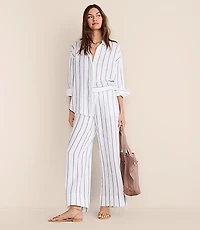 Lou & Grey Striped Triple Cloth Wide Leg Pants
