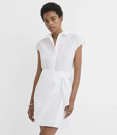 Poplin Wrap Mini Shirtdress