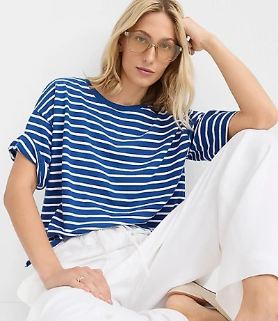 Petite Striped Jersey Modern Tee