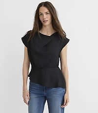 Petite Asymmetrical Peplum Top