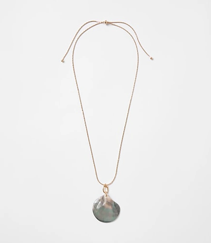 Shell Pull Tie Statement Necklace
