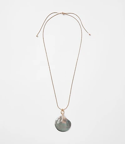 Shell Pull Tie Statement Necklace