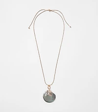Shell Pull Tie Statement Necklace