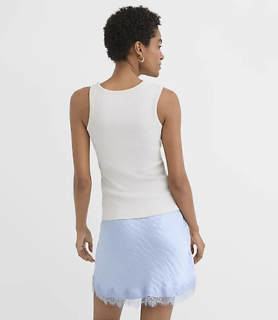 Petite Twist Shoulder Perfect Ribbed Tank Top
