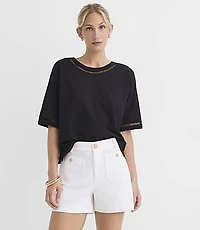 Petite Cutout Jersey Modern Tee