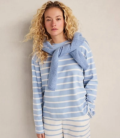 Haven Well Within Brushed Cotton Interlock Stripe Crewneck