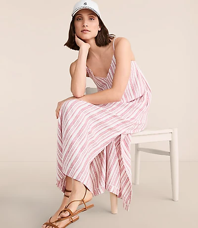 Lou & Grey Striped Linen Cotton Cami Maxi Pocket Dress