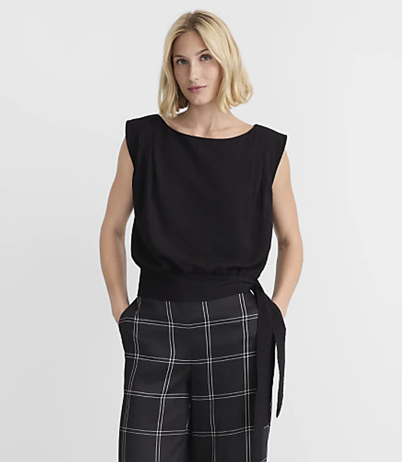 Side Tie Wedge Top