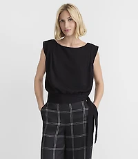 Side Tie Wedge Top