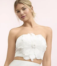 Lately Floral Cropped Strapless Top