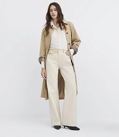 Rivete High Rise Wide Leg Jeans Ecru