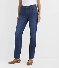 Rivete Petite Curvy Mid Rise Stovepipe Jeans Classic Wash