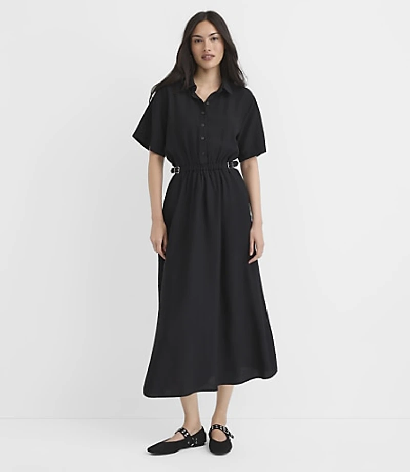 Petite Double Buckle Shirtdress