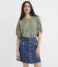 Petite Bandana Print Cinched Dolman Top