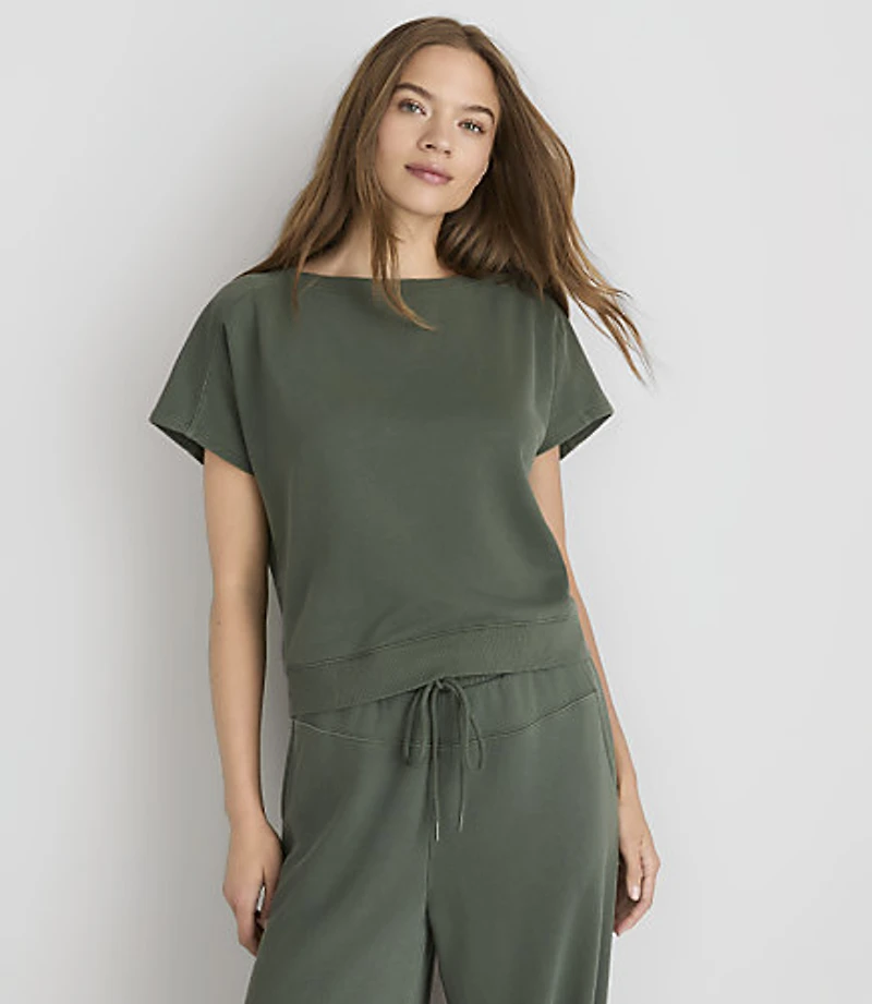 Petite Lou & Grey Garment Dyed Terrysoft Slouchy Boatneck Tee
