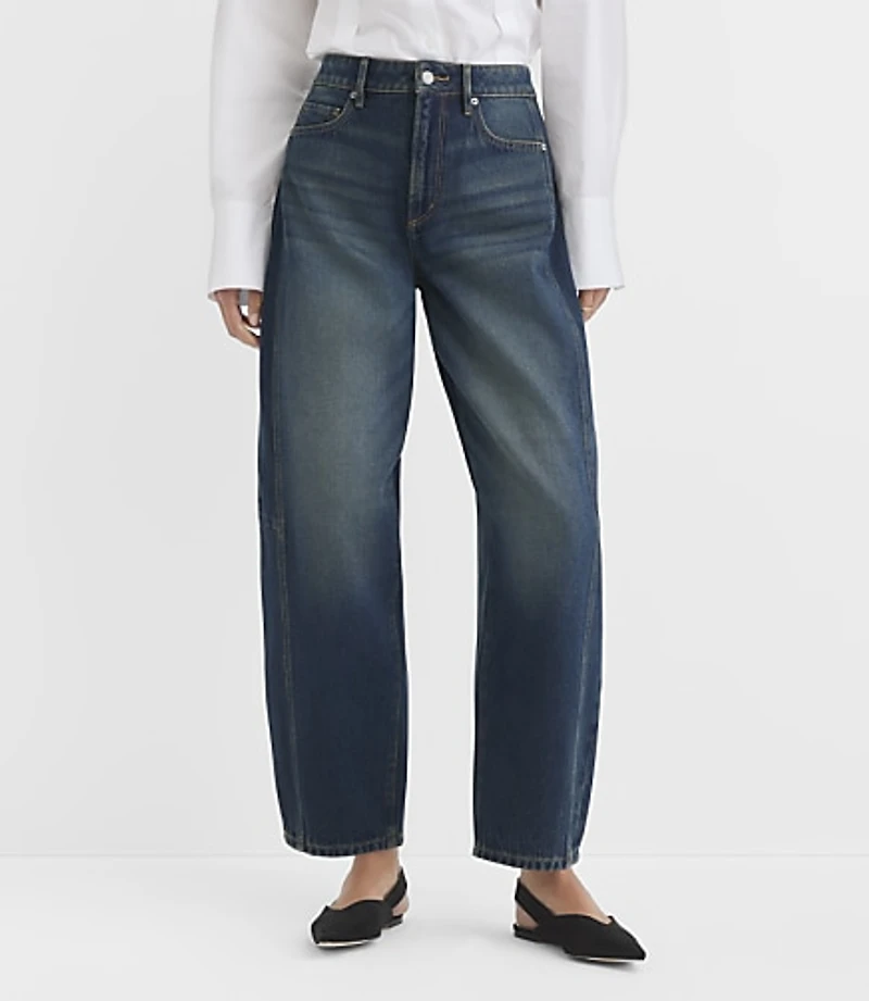 Rivete Petite Curvy Seamed High Rise Horseshoe Jeans Lune Wash