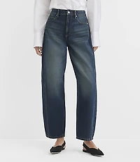 Rivete Petite Curvy Seamed High Rise Horseshoe Jeans Lune Wash