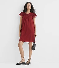 Scalloped Flutter Mini Pocket Dress