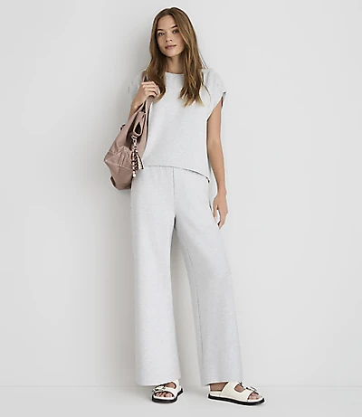 Lou & Grey Heathered Scubasoft Wide Leg Pants