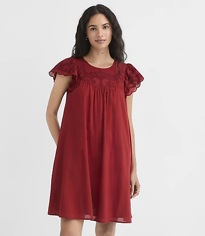 Petite Scalloped Flutter Mini Pocket Dress