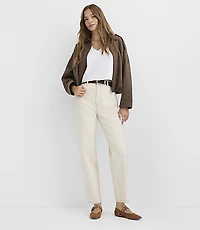 Rivete Tall High Rise Straight Jeans Ecru