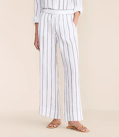 Petite Lou & Grey Striped Triple Cloth Wide Leg Pants