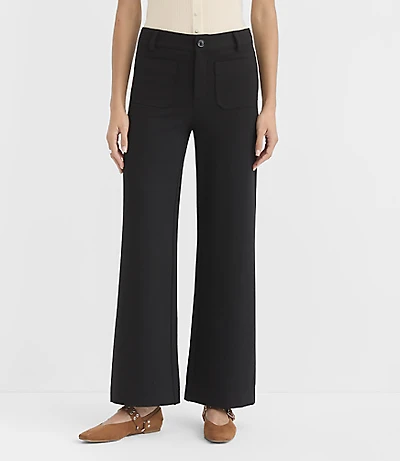 Petite Curvy Palmer Wide Leg Pants Ponte