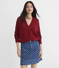 Petite Saddle Sleeve V-Neck Pocket Cardigan