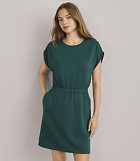 Lou & Grey Scubasoft Cinched Shoulder Mini Pocket Dress