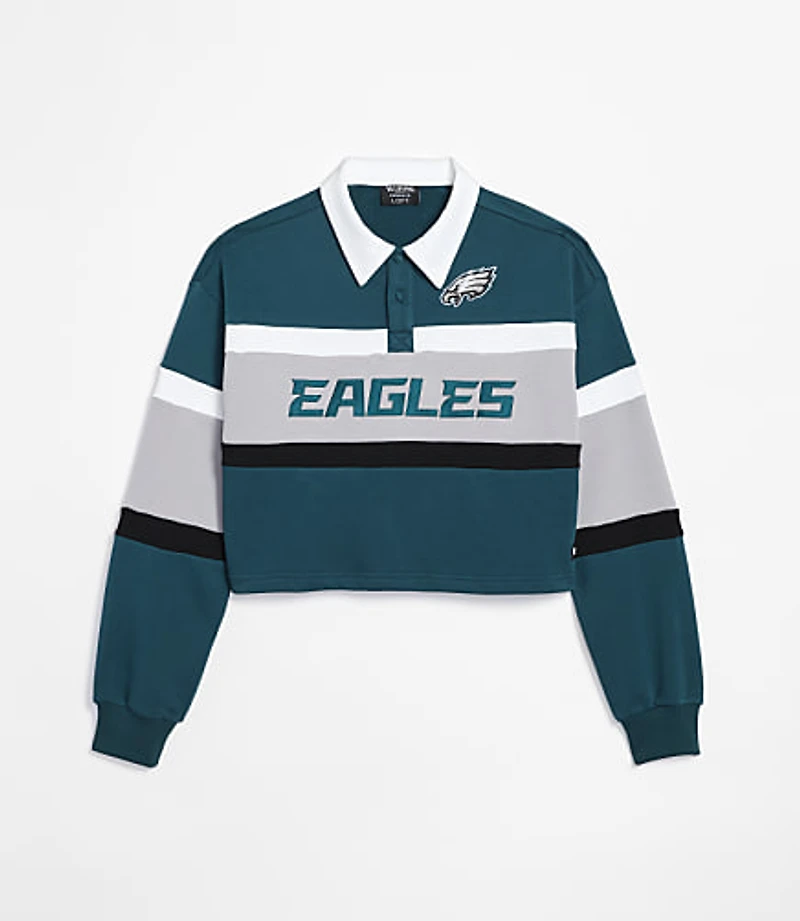 The Wild Collective Philadelphia Eagles Cropped Polo Top