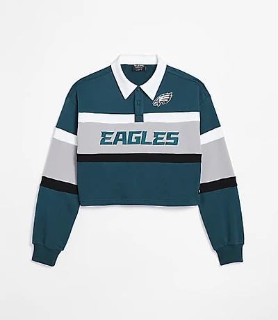 The Wild Collective Philadelphia Eagles Cropped Polo Top