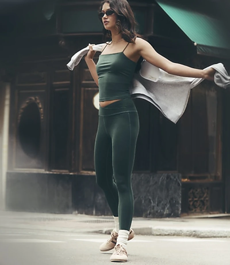 Lou & Grey Heathered Brushedsoft Crossover Waist Leggings