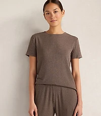 Haven Well Within Drapey Rib Knit Short Sleeve Crewneck