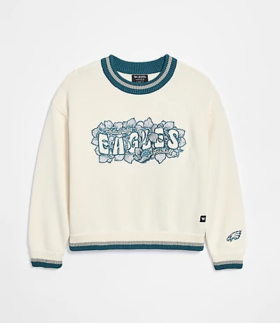 The Wild Collective Philadelphia Eagles Jacquard Crew Sweater