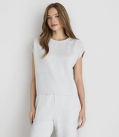 Petite Lou & Grey Heathered Scubasoft Cinched Shoulder Tee