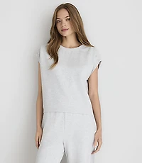 Petite Lou & Grey Heathered Scubasoft Cinched Shoulder Tee