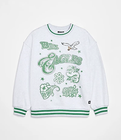 The Wild Collective Philadelphia Eagles Baggy Crew Sweatshirt