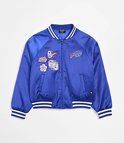 The Wild Collective Buffalo Bills Unisex Satin Raglan Bomber Jacket
