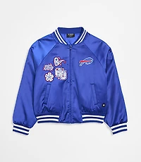 The Wild Collective Buffalo Bills Unisex Satin Raglan Bomber Jacket