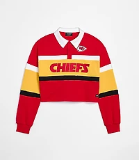 The Wild Collective Kansas City Chiefs Cropped Polo Top