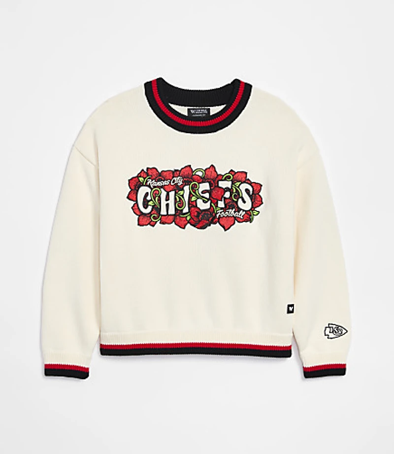 The Wild Collective Kansas City Chiefs Jacquard Crew Sweater