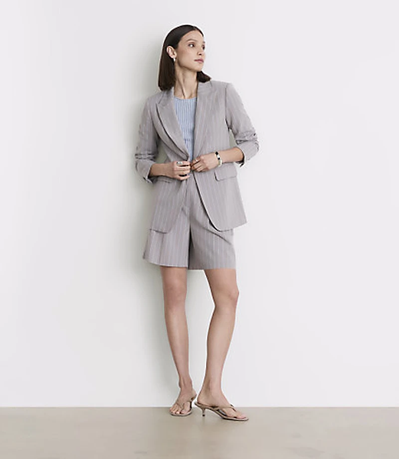 Petite LOFT Versa Seasonless Stretch Tailored Blazer Stripe