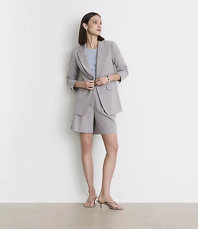 Petite LOFT Versa Seasonless Stretch Tailored Blazer Stripe