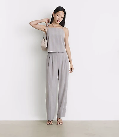 Petite LOFT Versa Seasonless Stretch Square Neck Top Stripe